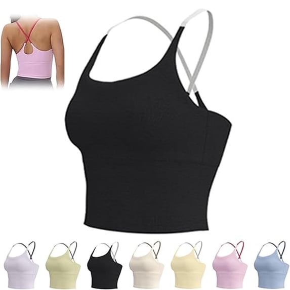 Bras for Women,Seamless Soft High Yoga Bra With Fixed Cups Non Padded Workout Tank Top Fitness Sports Vest For Women,Sports Bras for Women,Black,3XL