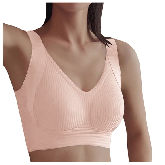 Bras for Women,Seamless Thin Vest Bra with Soft Support and Breathable Fixed Cup Design for Enhanced Comfort,Sports Bras for Women,Pink,2XL