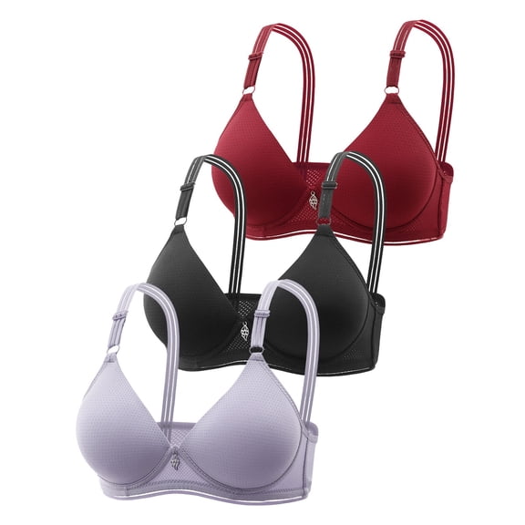 Bras for Women,Soft Support Seamless Drop Bra Set Comfortable Lightweight Bralette for Everyday Wear 3PCS,Sports Bras for Women,BK3,42