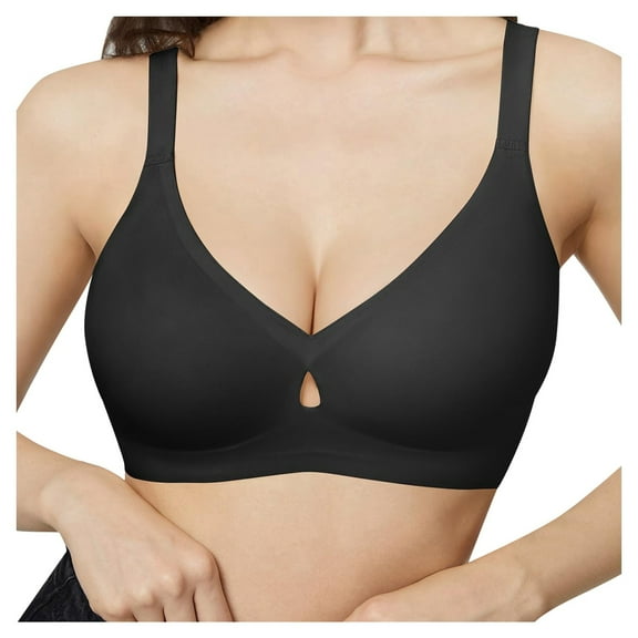 Bras for Women,Solid Color Front Open Bust Support Bra - Thin Style with Easy Wear Design for Comfort and Support,Sports Bras for Women,Black,3XL