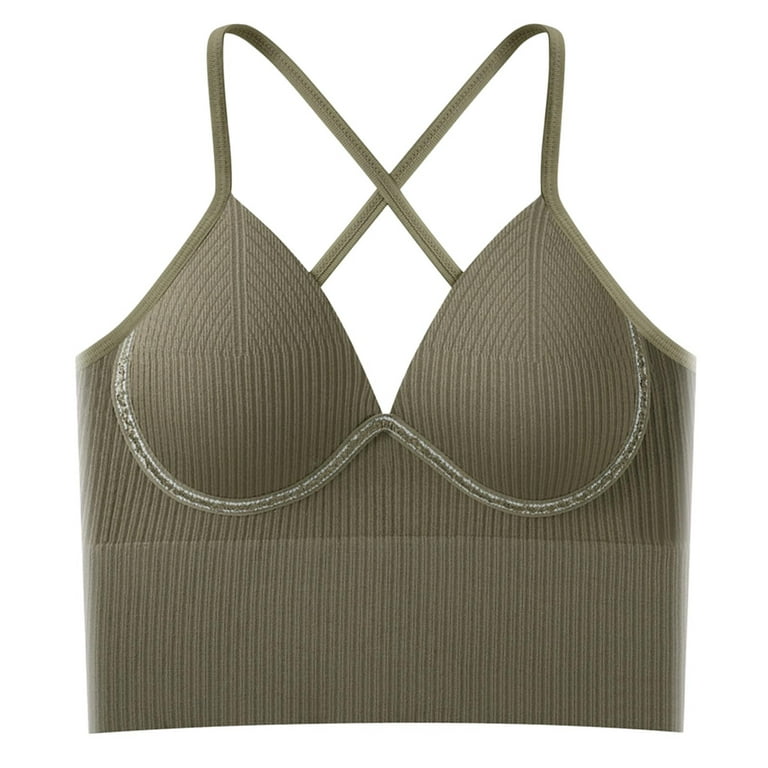  Women Solid Color Sling Internal Bra With Chest Pad