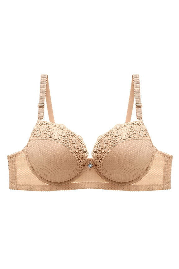 Bras for Women Solid Color Underwire Open Back Push Up Racerback Daily Bra for Firm Lift And Support Bras for Women