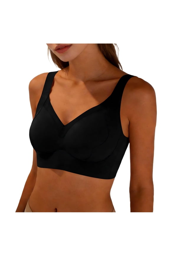Bras for Women Solid Color Wire Free Breathable Supportive Pushing Up Back Enhancing Bra Everyday