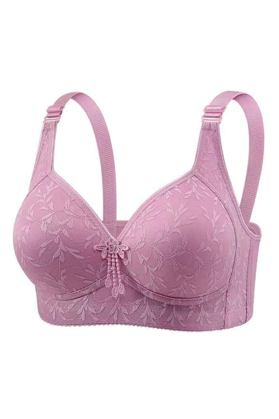 Bras for Women Solid Color Wireless Back Clasp Open Back Seamless Push Up Racerback Daily Bra for Adjustable Support Bras for Women