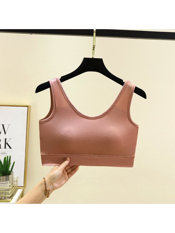 Bras for Women Solid Color Wireless Open Back Seamless Push Up Side Shaping Racerback Daily Bra for Smooth Silhouette Bras for Women Full Coverage