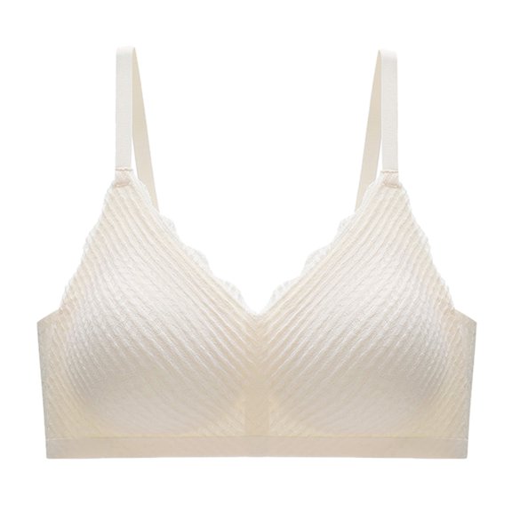 Bras for Women,Summer Comfort Lace Strap Latex Traceless Gathering Breathable And Bra,Sports Bras for Women,White,M