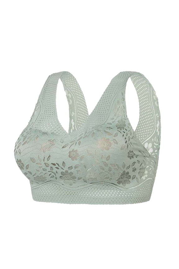 Bras for Women,Summer Ice Silk Seamless Comfort Bra with Lace Detail and Adjustable Support for,Sports Bras for Women,Green,M