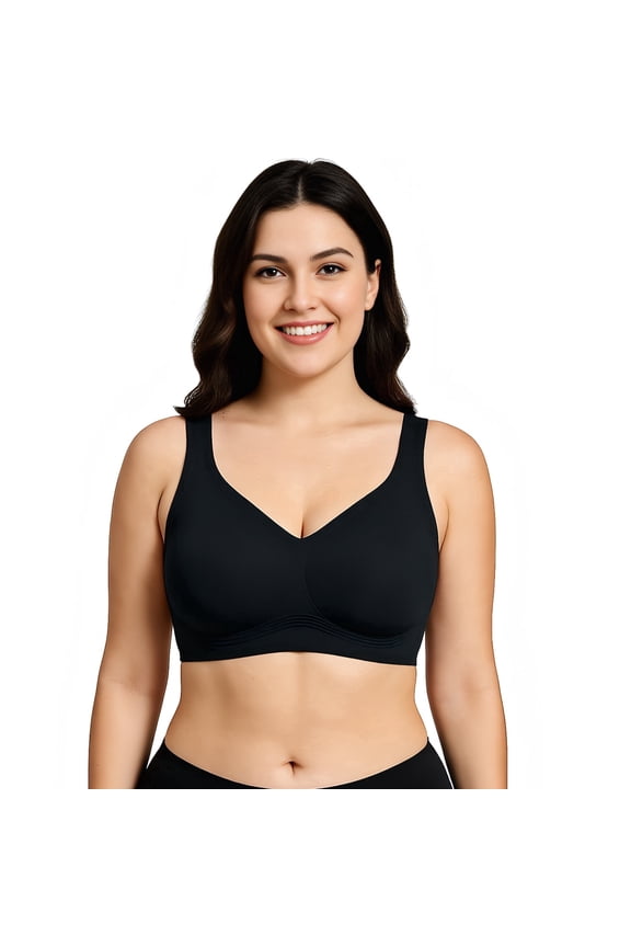 Bras for Women Supportive Wireless Push Up Bra Full Coverage No Underwear Seamless Plus Size for Older Women