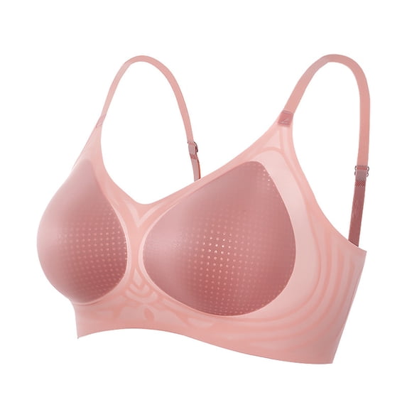 Bras for Women,Thin Cool Seamless Bra for Large - Soft Jelly Support Design for Breathability and Comfort,Sports Bras for Women,Pink,XL