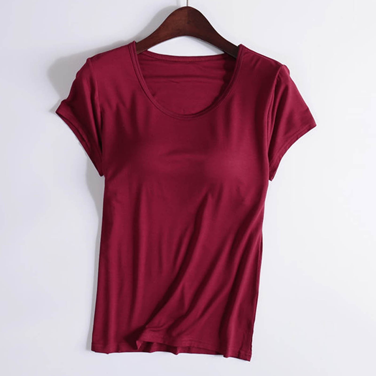 Bras for Women Undershirt Bra One Pads Cups Short Sleeve Half Sleeve