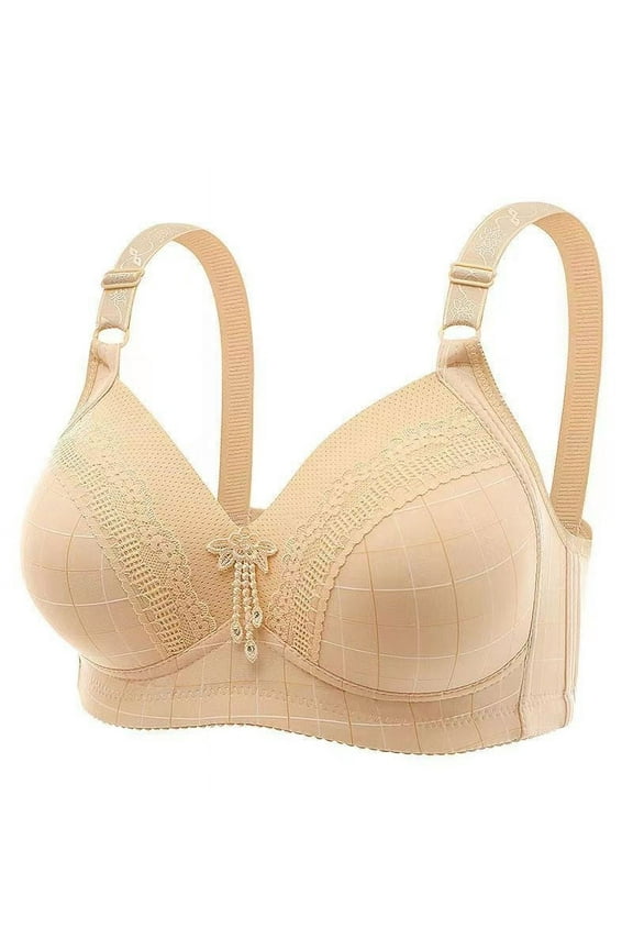 Bras for Women Underwire Full-Coverage Bra Feature V-Neck T-Shirt Bra Style W-804 Beige 36