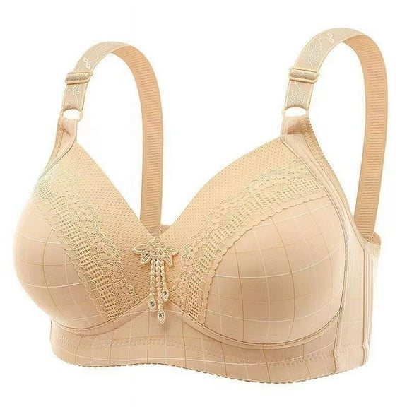 Bras for Women Underwire Full-Coverage Bra Feature V-Neck T-Shirt Bra Style W-804 Beige 36