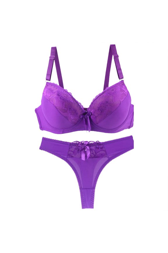 Minimizer Bras for Women Underwire Lace Bra And Bikini Bottom Two Piece Underwear Set Womens Seamless Jelly Bras