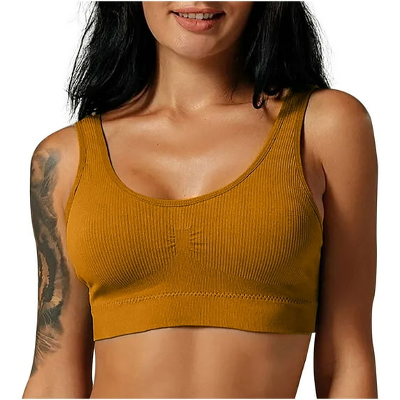 Bras for Women Underwire Lightly Lined Bra Feature V-Neck Longline Bra Style W-1814 Gold M