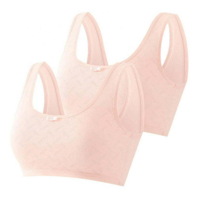 Bras for Women Underwire No Padding - Teenage Girls' Small Vests for  Primary School Students Comfortable Breather Everyday Wear Bras(2-Packs) 