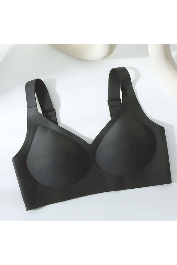 Bras for Women V Neck No Underwire Push Up Bralettes Seamless Soft Cup Wide Straps Everyday Tshirt Bra