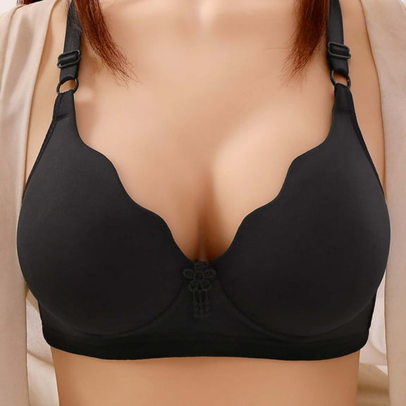 Bras for Women V Neck Push Up Bra Comfortable Wireless T-Shirt Bra Bralettes with Adjustable Straps