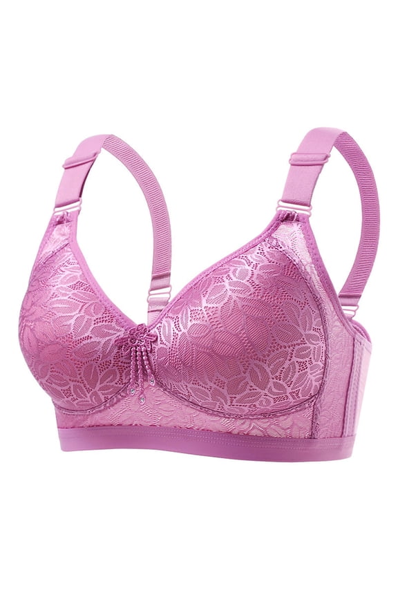 Bras for Women Wirefree Convertible Bra Feature V-Neck Bralette Bra Style W-206 Purple 3XL