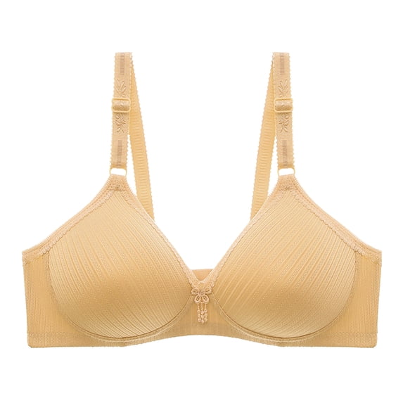 Bras for Women Wirefree Pullover Bra Feature V-Neck Push-up Bra Style W-521 Beige XL