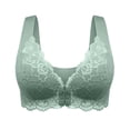 thumbnail image 1 of Bras for Women Wirefree Seamless Bras for Women Front Closure, Wireless Bras Lace Breathable Push up Bralette Convenient Bra Green 4XL, 1 of 5