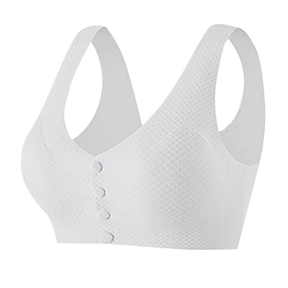 Bras for Women Wireless Plus Size Lace Fashion Thin Style Ventilate Front Buckle Bra Without Steel Rim Gray M-3XL