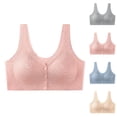 thumbnail image 1 of Bras for Women Wireless Plus Size Lace Fashion Thin Style Ventilate Front Buckle Bra Without Steel Rim Pink M-3XL, 1 of 6
