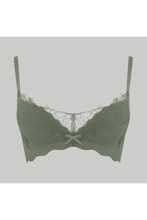 Bras for Women Wireless Push Up Bra Lace Bralettes Lift Everyday Bras V Neck Seamless Bralettes Spaghetti Strap