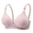 thumbnail image 1 of Bras for Women Wireless Push Up Soft Support Bra Ndbuld Women's Solid Color No Steel Ring Push Up Breathable Underwear Daily Bra Pink 40, 1 of 6