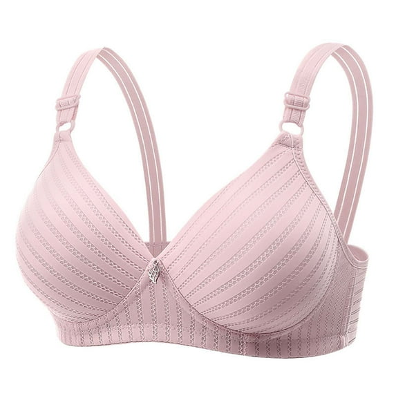 Bras for Women Wireless Push Up Soft Support Bra Ndbuld Women's Solid Color No Steel Ring Push Up Breathable Underwear Daily Bra Pink 40