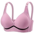 thumbnail image 1 of Bras for Women Wireless Support Bra Scalloped Lace Bra Wireless Ribbed Bras Full Coverage Bralette Purple 44, 1 of 5