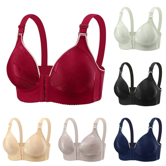 Bras for Women，Women's Solid Color Backless Sexy Seamless Push-Up Beautiful Back Underwear Everyday Bras Red XXXL