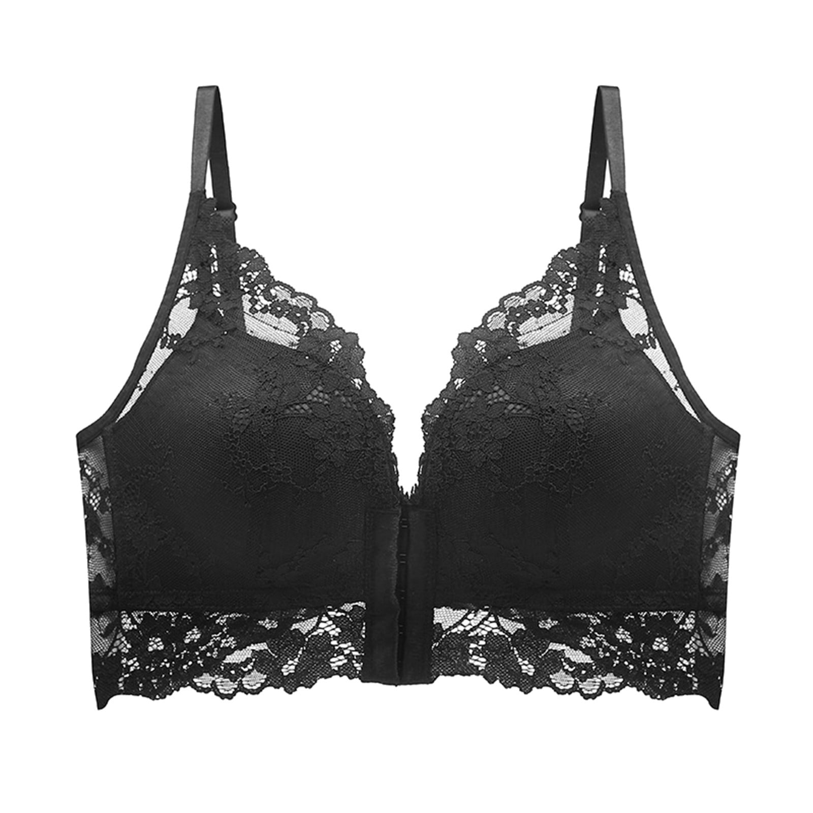 DISOLVEWomen’s Thin Push up lace Soft Vest Bra(28 Till 34) Black
