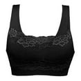 thumbnail image 1 of Bras for Women's Seamless Lace Bra Top With Front Lace Cover Sports Bra on Clearance Black M, 1 of 8