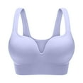 thumbnail image 1 of Bras for Women's Seamless Sleep Sports Bra With No Steel Ring Thin And Shockproof Yoga Gathered U Back Bra on Clearance Purple M, 1 of 3