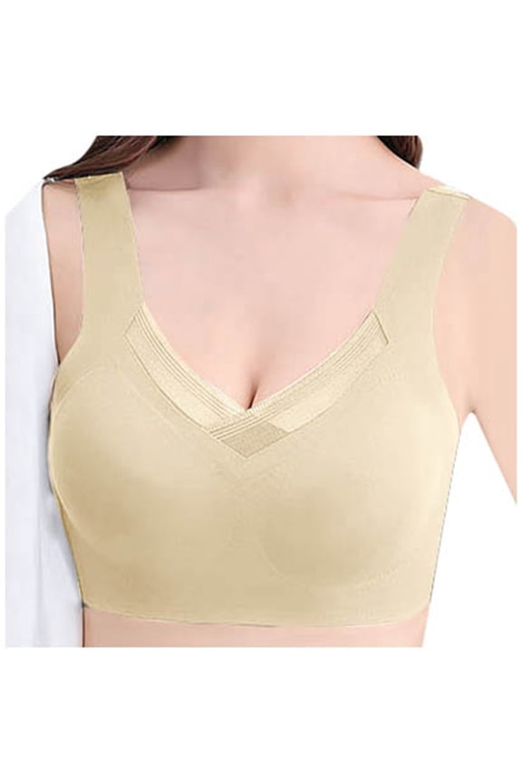 Bras for Women's Thin And Sexy Mesh Seamless Lingerie Gathering Back And Seamless Of Complementary Large Yoga Sports Vest on Clearance Light Yellow M