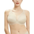 thumbnail image 1 of Bras for women underwire full coverage full figure womens bra unlined plus size cross back wide straps wire minimizer bra for heavy breast unpadded bras Beige 34 DDD 34DDD, 1 of 6