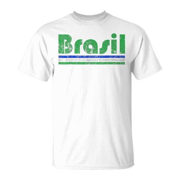 Brasil Brazil Fan Retro Flag Tshirt