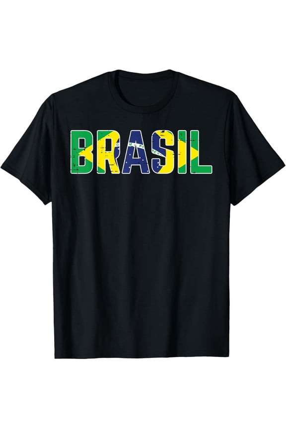 Brasil Flag Brazilian Soccer Fan Men Women Boys Girls Kids T-Shirt