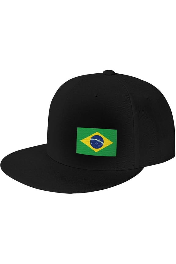 Brasil Flag Flat Bill Hats Teens Cool Snapback Baseball Cap Unisex