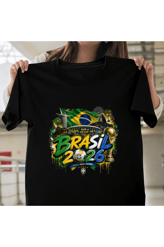 Brasil Soccer 2026 Rio Trophy Football Spirit Graphic Unisex T-ShirtPlus Size S–5XL Available