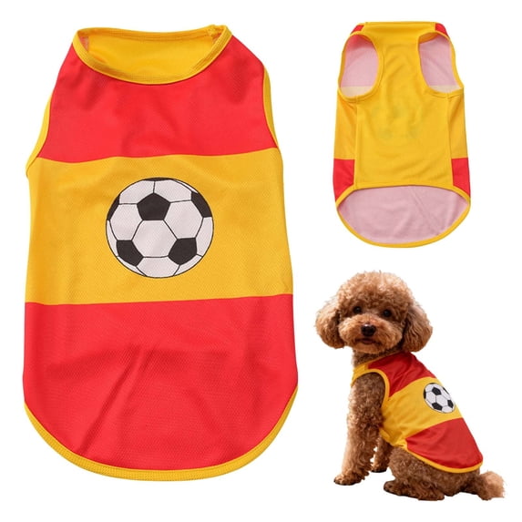 Brasil Style Breathable Mesh Dog Soccer Jersey Short Sleeve Sports Shirt for Small Medium Large Dogs