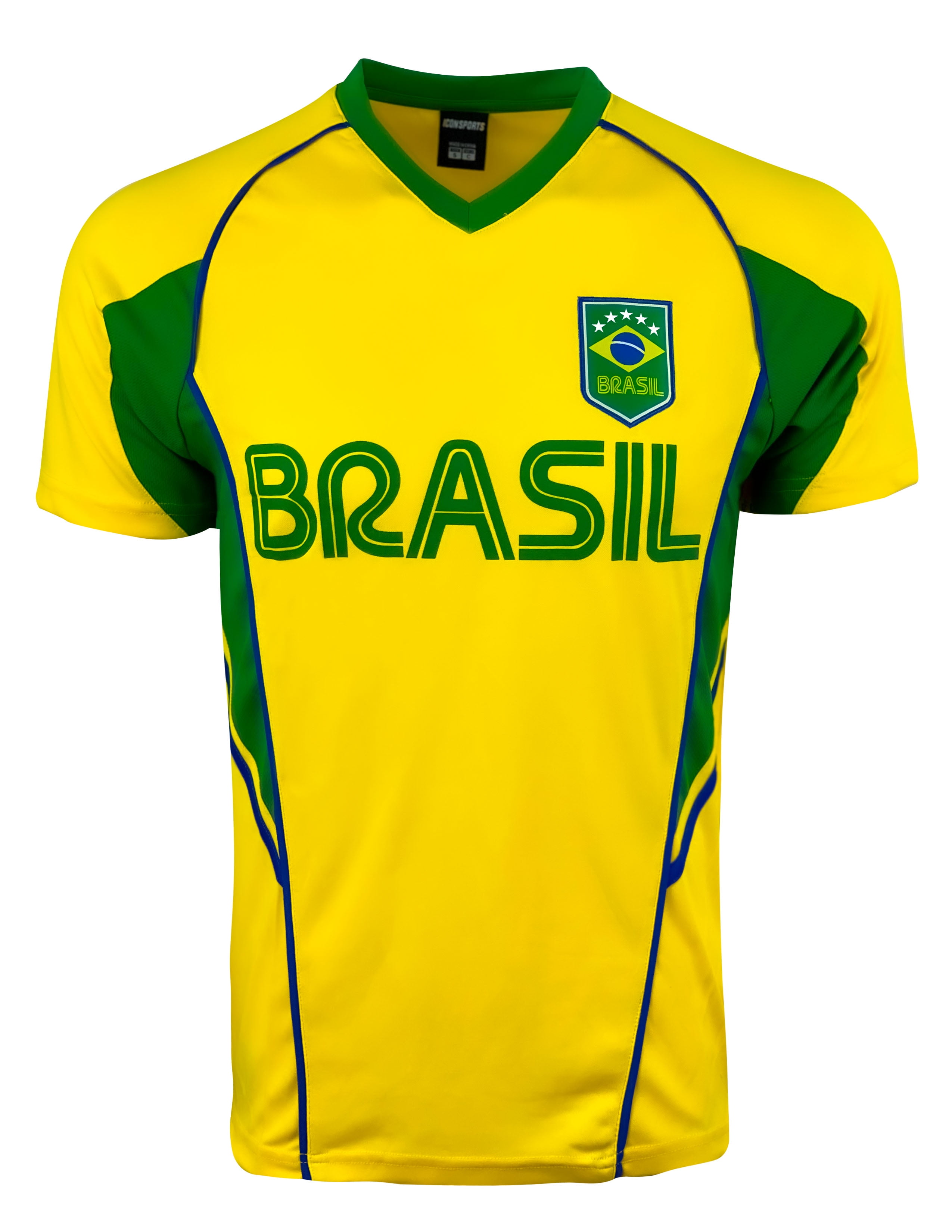 Brasil Training Jersey Adult and Youth Sizes, Brazil Soccer Futbol Tee Shirt  (YXL) 