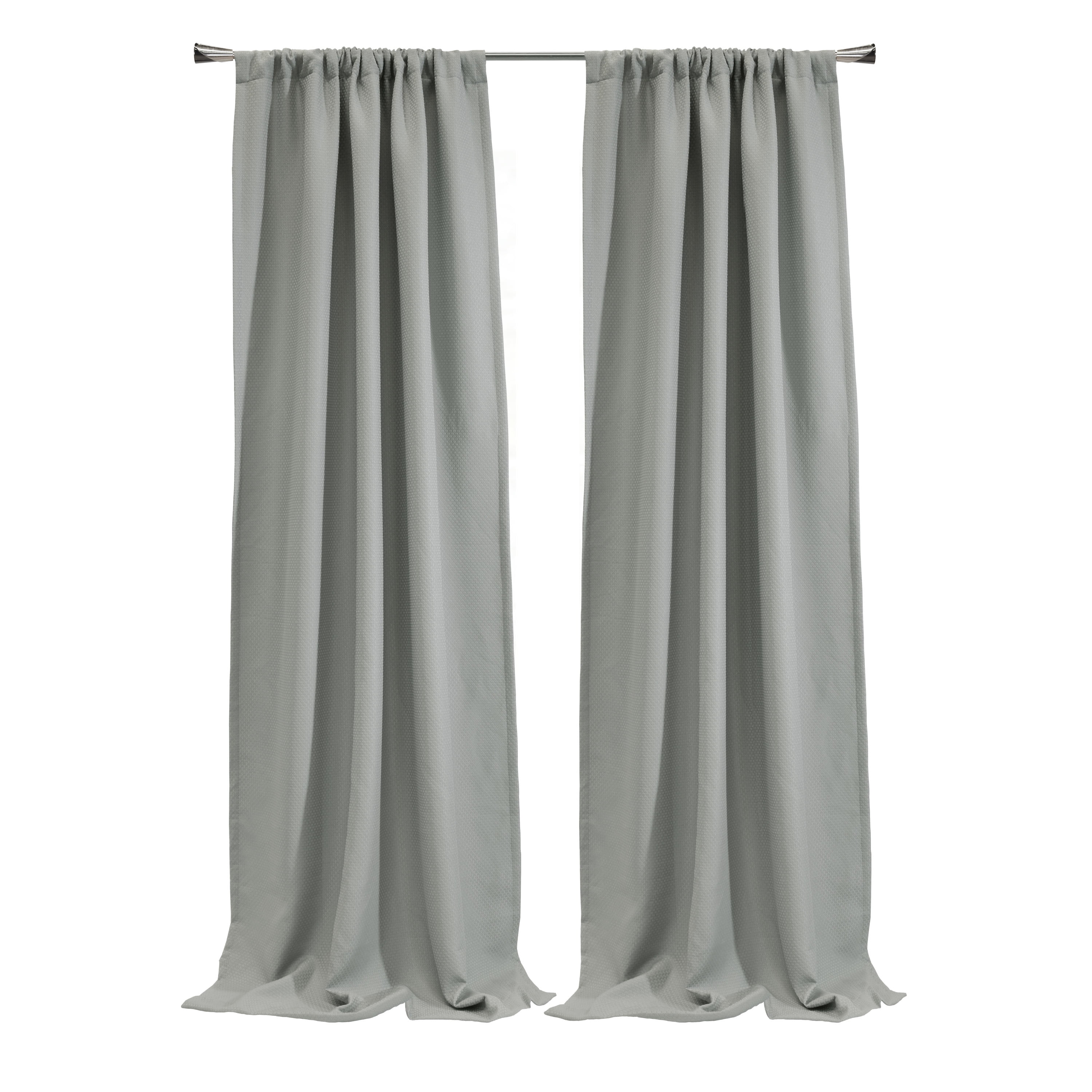 Brasilia Room Darkening Dual Header Curtain Panel 52" x 108" in Silver