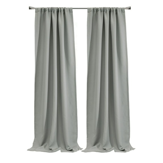 Brasilia Room Darkening Dual Header Curtain Panel 52" x 95" in Silver