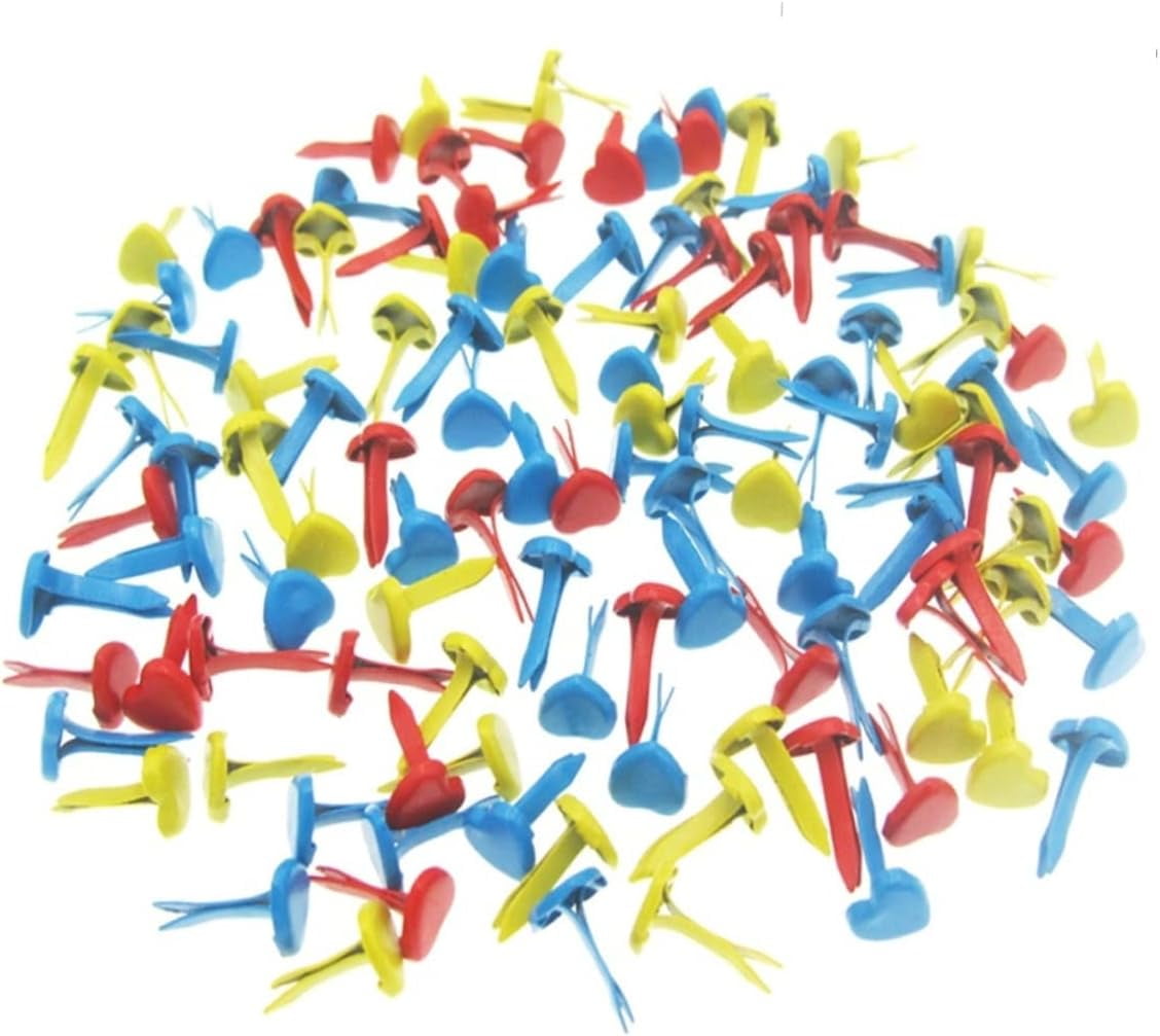 Braslets 100pcs Metal Brads Brad Fastener Colorful Brads Heart Brads