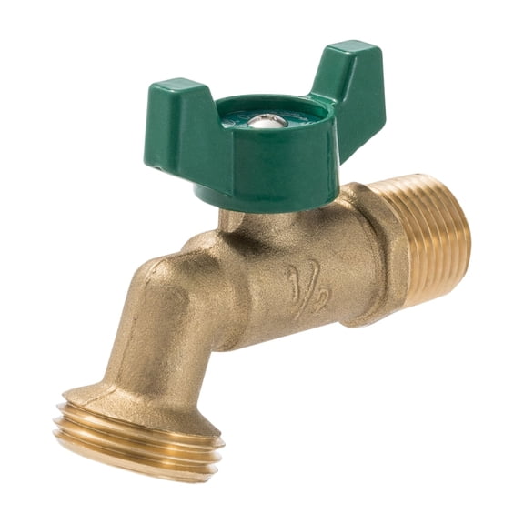 Brass 1/2-in MIP x 3/4-in MHT 1/4 Turn Hose Bibb - Lead-Free