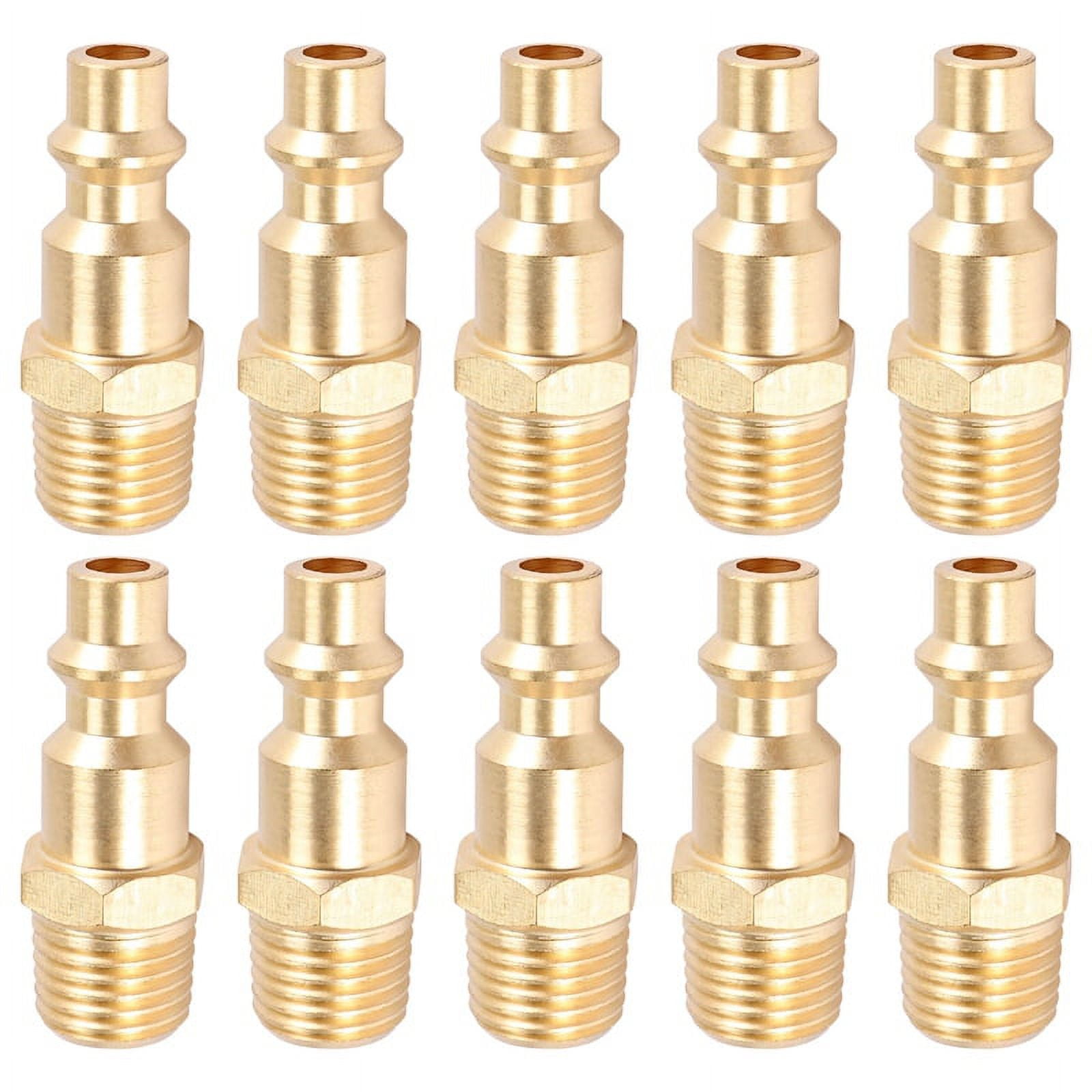 Brass 1/4" NPT Male Air Hose Quick Connect Adapter,Air Coupler Plug Kit