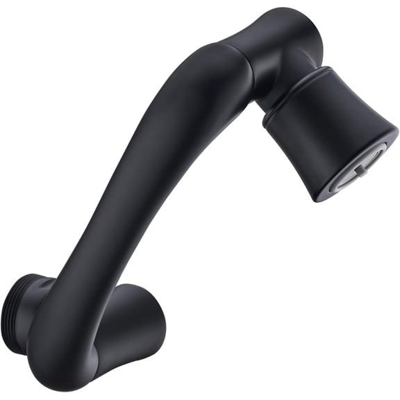 Brass 1080 Swivel Faucet Extender for Bathroom Sink, 2 Modes Rotating Faucet Extension Spout, Universal Splash Tap Faucet Aerator Attachment Adapter for Kitchen Sink, Matte Black