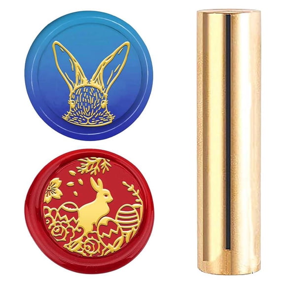 Brass 2 Styles Pattern Headed Wax Seal Stamp 15mm Mini Copper Rabbit Easter Wax Seal Stamps Logo Sealing Retro Brass Carved