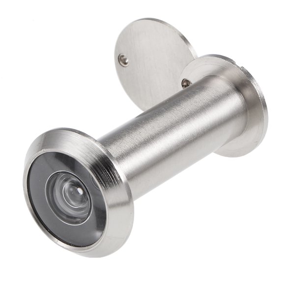 Brass 220-degree Door Viewer Peephole with Cover for 55mm-90mm Doors, Brushed Satin Chrome Finish